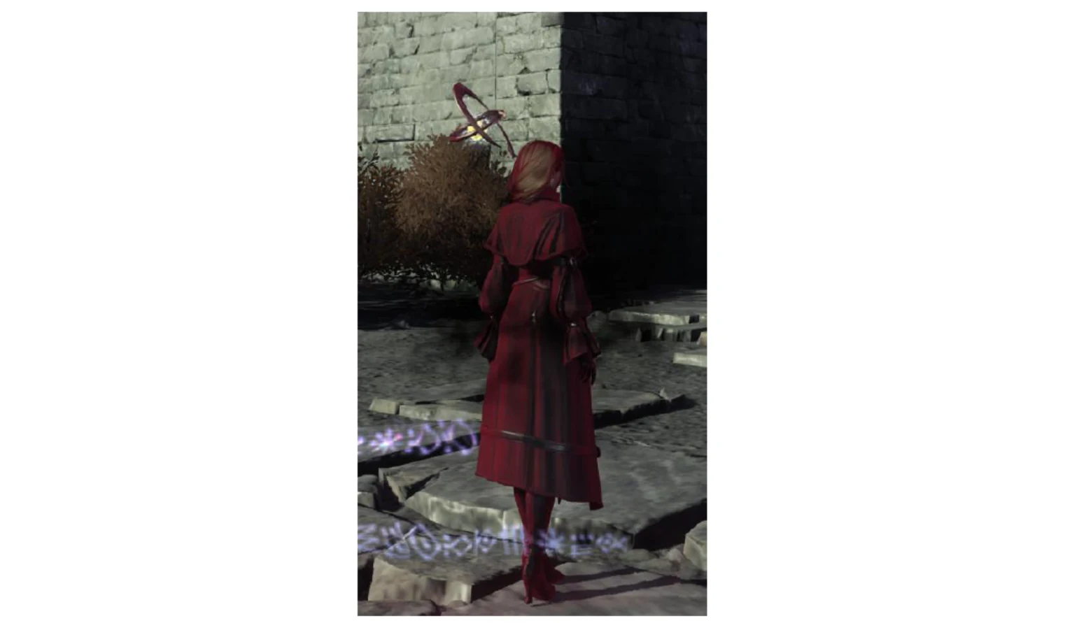 The player character glowing red with black smoke coiling around them.