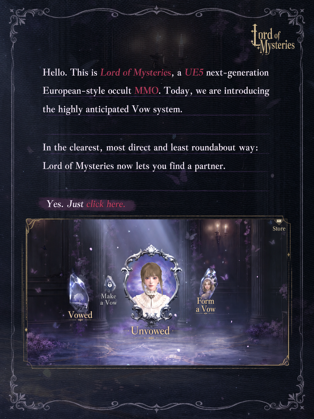 Lord of Mysteries Vow System: Marriage Feature Overview official source image